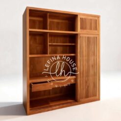 Alternative view of Lemari Baju Sliding Jati Minimalis 3 Pintu Modern