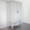 Lemari Pakaian Putih Rustic 2 Pintu French Style Jepara