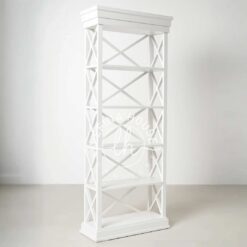 Rak display kayu minimalis modern ruang tamu