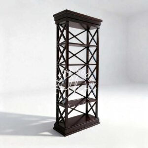 Rak display jati finishing hitam elegan