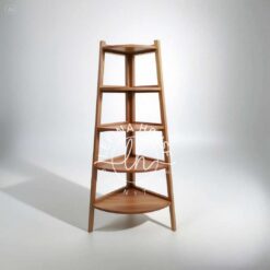 Rak sudut kayu jati minimalis segitiga