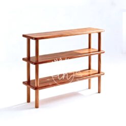 Rak display jati dua tingkat minimalis