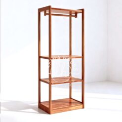 rak display terbuka kayu jati minimalis LLRB026