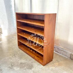 Rak sepatu kayu jati susun tingkat desain minimalis