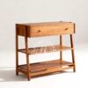 Rak console minimalis kayu jati 1 laci serbaguna kaki retro