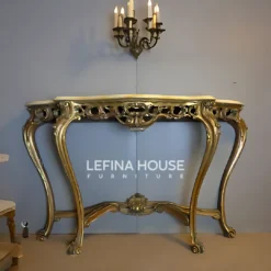 Meja Konsul Gold Ukir Jepara