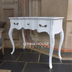 Meja Konsul Jati Duco White Vintage