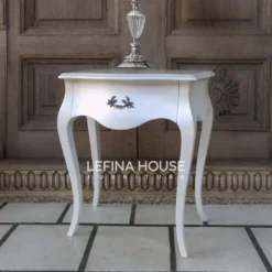 Meja Konsul Mewah Cat Duco Light Putih LMCL024