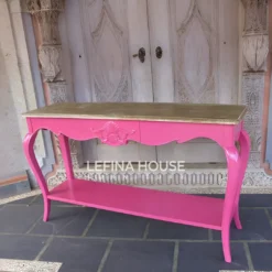 Meja Konsul Jati Jepara Duco Pink LMCL030