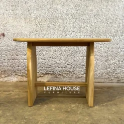 Meja Belajar Solid Jati Japandi bergaya minimalis modern dengan kesan elegan dan budaya alami - LMKE006