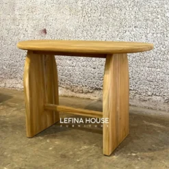 Meja Belajar Solid Jati Japandi minimalis 120x60x78 cm dengan desain elegan dan nuansa kultural alami - LMKE006