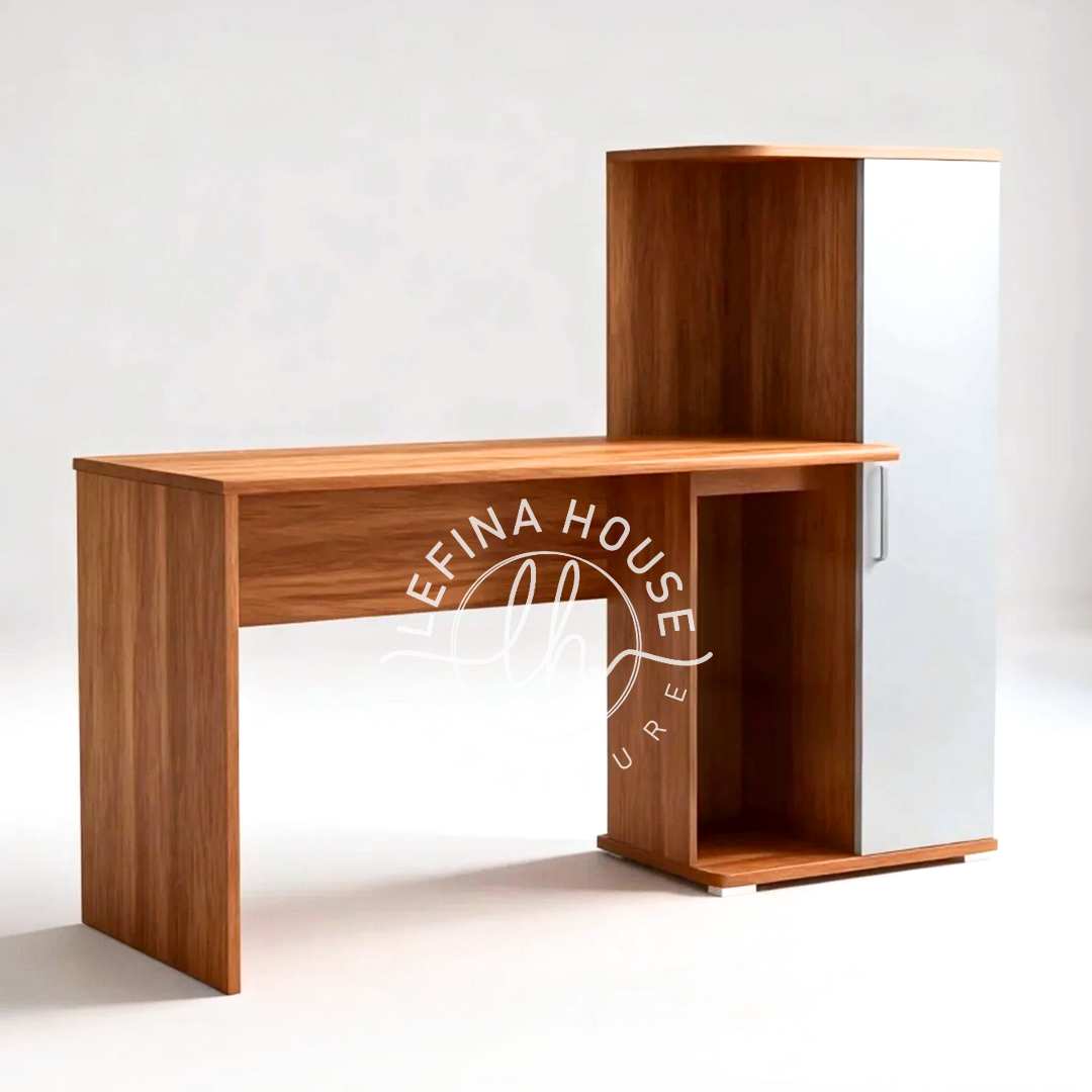 Meja Kerja Sudut Minimalis Kayu Elegan