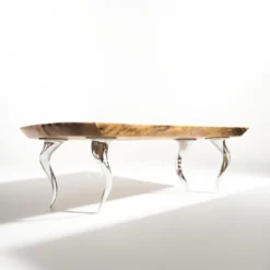 Meja Makan Slab Live Edge Twisted
