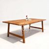 Meja Makan Kayu Jati Solid Minimalis Kaki Miring Modern
