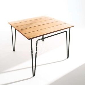 meja samping kayu jati besi industrial minimalis