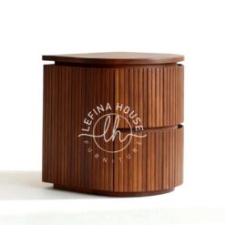 Nakas Kayu Jati Silinder Pintu Geser Modern