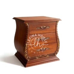 Nakas Mewah Kayu Jati Bentuk Lengkung Unik Elegan