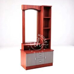 Meja Rias Modern Dua Laci Abu Kayu