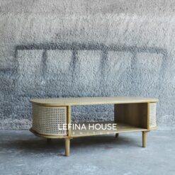 Meja Tamu Aira Japandi Jati Rotan