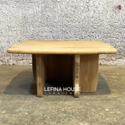 Meja Tamu Japandi Jati Solid desain minimalis elegan bergaya Jepang-Skandinavia - LMTA003