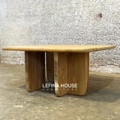Meja Tamu Japandi Jati Solid dengan desain minimalis modern dan kesan mewah natural - LMTA003