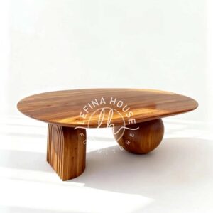 Model Meja Kopi Kayu Bulat Unik Minimalis Meja Kopi