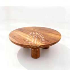 Meja Tamu Kayu Jati Bulat Minimalis Modern