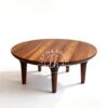 Meja kopi kayu jati bulat minimalis