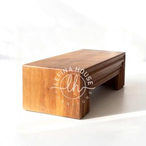 Meja tamu kayu kotak solid minimalis