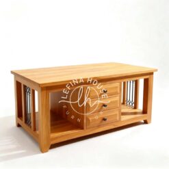 meja kayu jati minimalis serbaguna modern