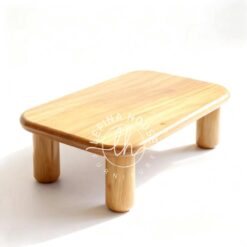 meja kayu bulat minimalis modern elegan