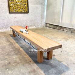Meja panjang jati solid ukuran besar kaki minimalis