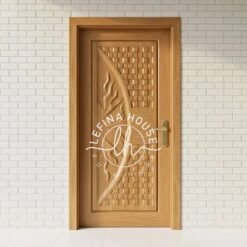Pintu Kayu Jati Panel dengan Ukiran Halus Tradisional