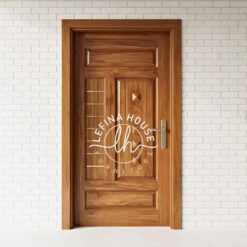 Pintu kayu minimalis panel sederhana desain rata klasik bahan jati solid tanpa ukiran