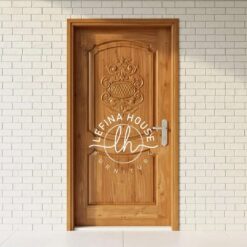 Pintu kayu solid konstruksi kokoh tebal anti rayap bahan jati perhutani finishing glossy