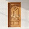 Pintu rumah kayu panel kokoh motif ukir modern geometris bahan jati solid