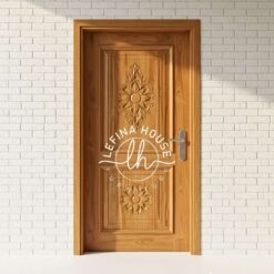 Pintu ukir kayu motif tradisional aksen etnik pada pintu minimalis jati finishing antik