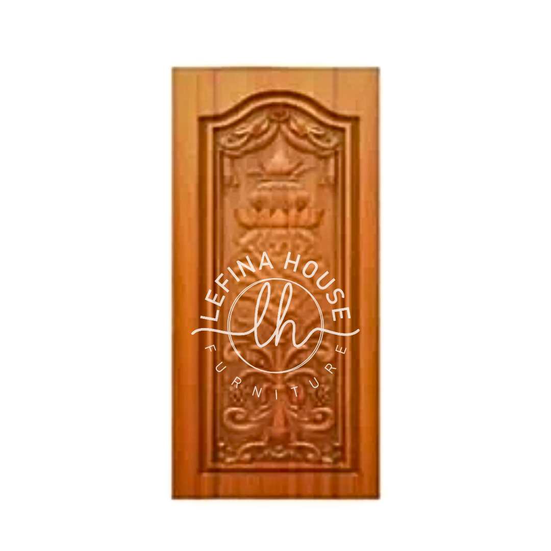 Pintu klasik berukir ornamen motif mewah bahan jati solid finishing gold accent