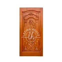 Pintu jati berukir ornamen mewah desain terbaru bahan solid finishing glossy