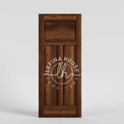Pintu kamar kayu panel sederhana desain flat clean bahan jati solid finishing doff