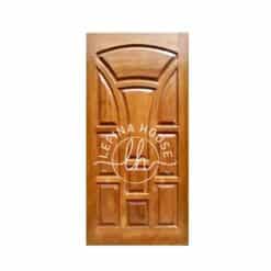 Pintu rumah kayu panel klasik desain timbul mewah bahan jati solid finishing walnut