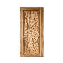 Pintu ukir jati ornamen rumit detail tangan halus bahan solid kualitas museum