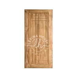 Pintu kayu minimalis panel vertikal desain garis tegak ramping bahan jati TPK