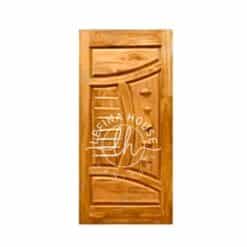 Daun pintu kayu ukir motif lengkung desain organik artistik bahan jati TPK