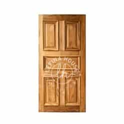 Pintu motif minimalis kayu empat panel desain simetris klasik modern bahan jati