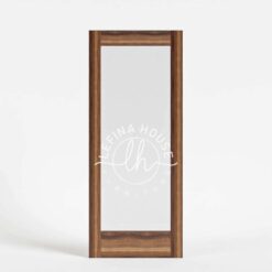 Pintu kaca kayu minimalis frame desain sleek transparan bahan jati kokoh