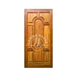 Pintu kayu ornamen lengkung atas desain klasik tradisional bahan jati solid finishing natural