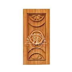 Pintu ukir motif lingkaran jati desain geometris modern bahan TPK finishing halus