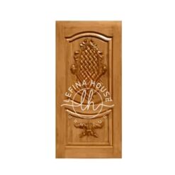 Pintu motif daun berukir kayu desain floral alami bahan jati TPK finishing halus
