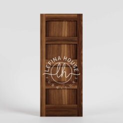 Pintu jati minimalis terbaru model kontemporer desain unik asimetris bahan TPK